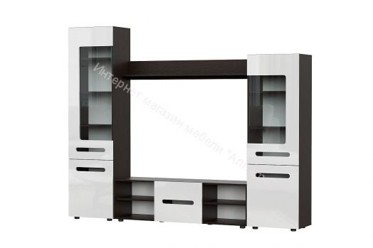 Гостиная МГС 6 исполнение 1 Венге/Белый глянец