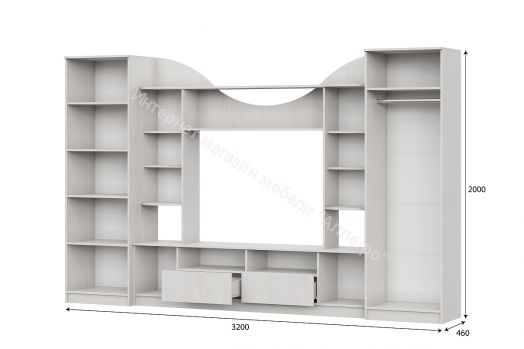 Гостиная МГС 8 исполнение 1 Ясень анкор светлый