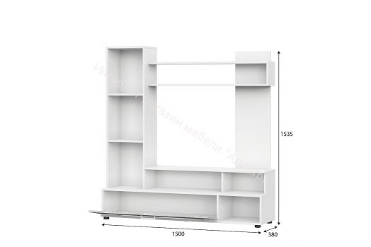 Гостиная МГС 9 Цемент светлый/Белый
