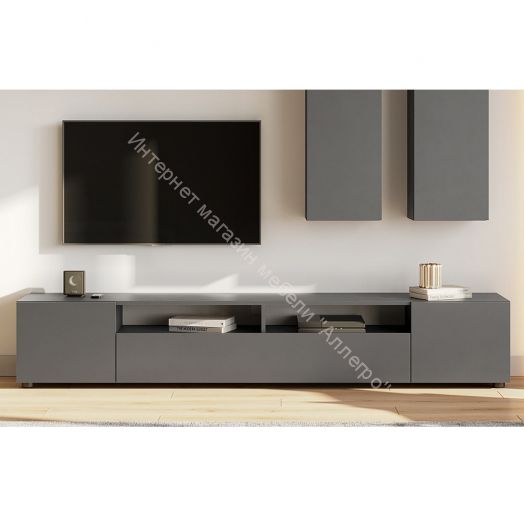 Тумба для телевидеоаппаратуры Денвер Графит серый