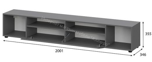 Тумба для телевидеоаппаратуры Денвер Графит серый