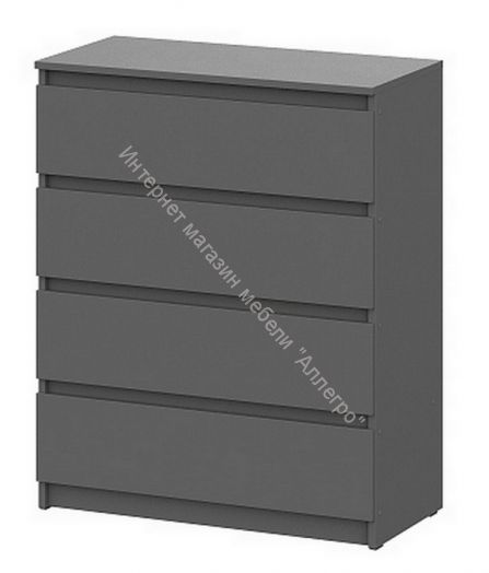Комод 4 ящика Денвер Графит серый