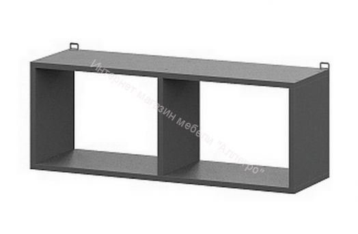 Полка книжная Денвер Графит серый