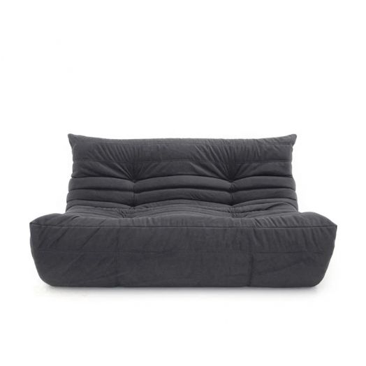 Бескаркасный диван 2-х местный ФРАНЦУЗ  из микровелюра (Графит)