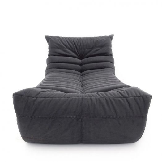 Бескаркасное кресло оттоманка ФРАНЦУЗ  из микровелюра (Графит)