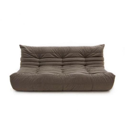 Бескаркасный диван 3-хместный ФРАНЦУЗ  из микровелюра (Коричневый)