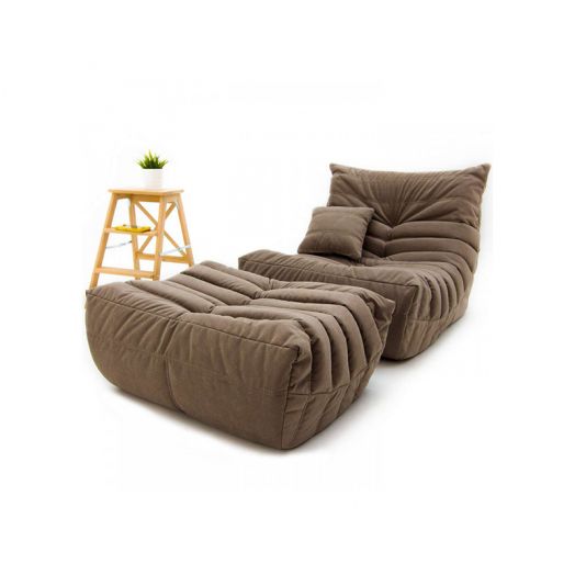 Бескаркасное кресло ФРАНЦУЗ  из микровелюра (Коричневый)