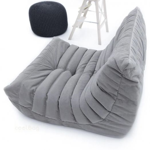 Бескаркасное кресло ФРАНЦУЗ  из микровелюра (Серый)