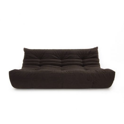 Бескаркасный диван 3-хместный ФРАНЦУЗ  из микровелюра (Шоколад)