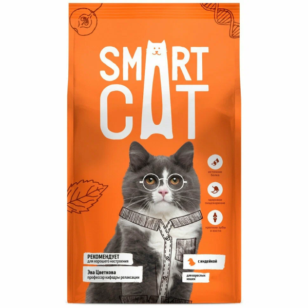 Сухой корм для кошек Smart Cat с индейкой