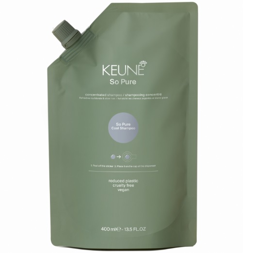 Keune So Pure Шампунь Освежающий Корректирующий Блонд цвет | Cool Shampoo Refill 400 мл