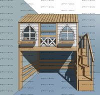 Кровать-чердак Домик Прованс Felicia №3А