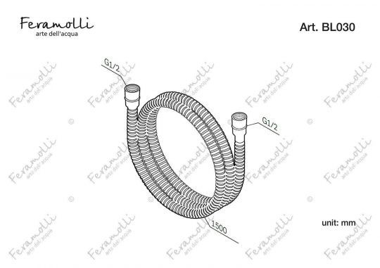 Шланг для душа Feramolli BL030 (1500мм.), черный ФОТО