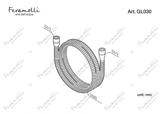 Шланг для душа Feramolli GL030 (1500мм.), золото ФОТО