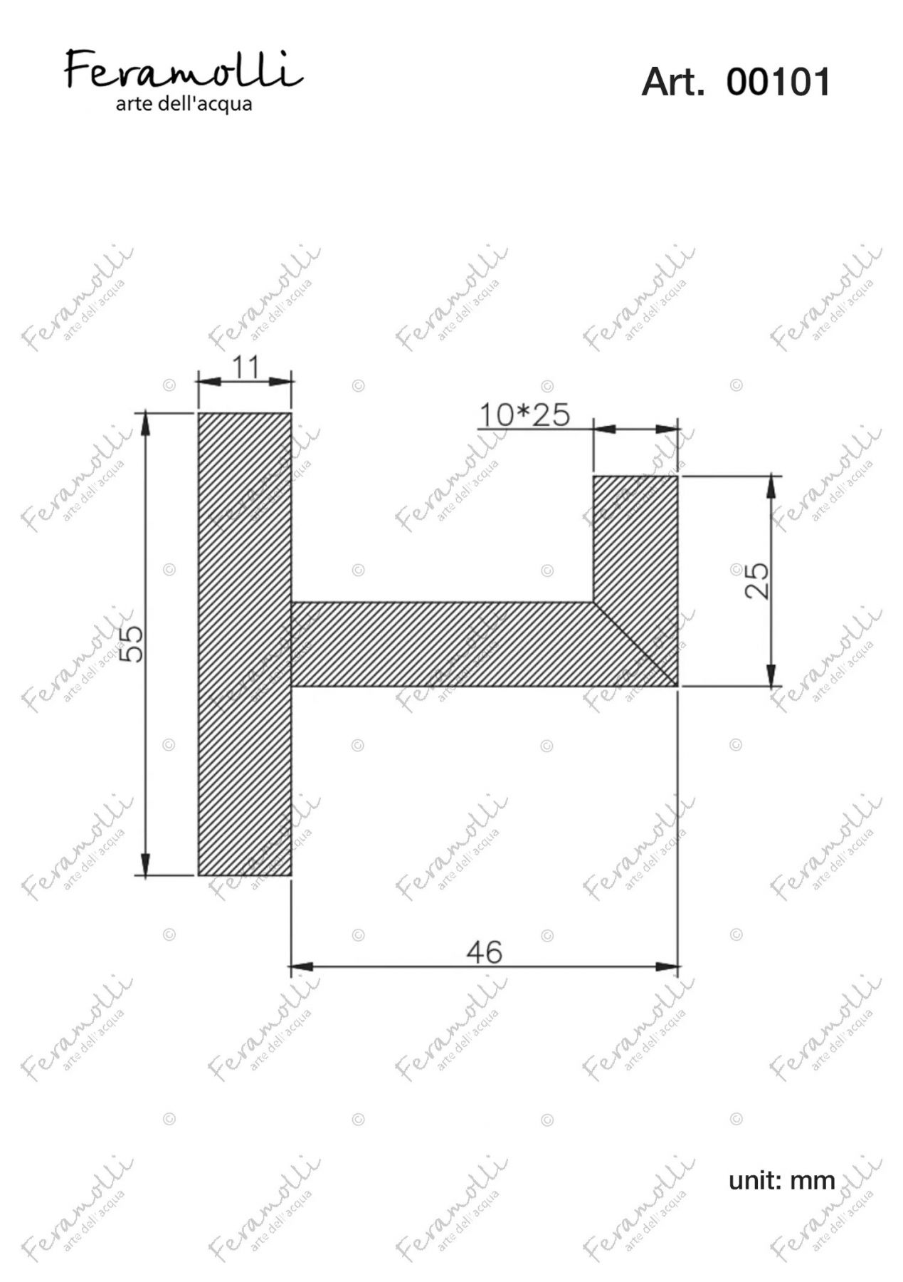 Крючок Feramolli BL101, черный схема 2