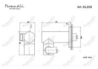 Подключение для шланга с держателем Feramolli CL203, хром схема 2