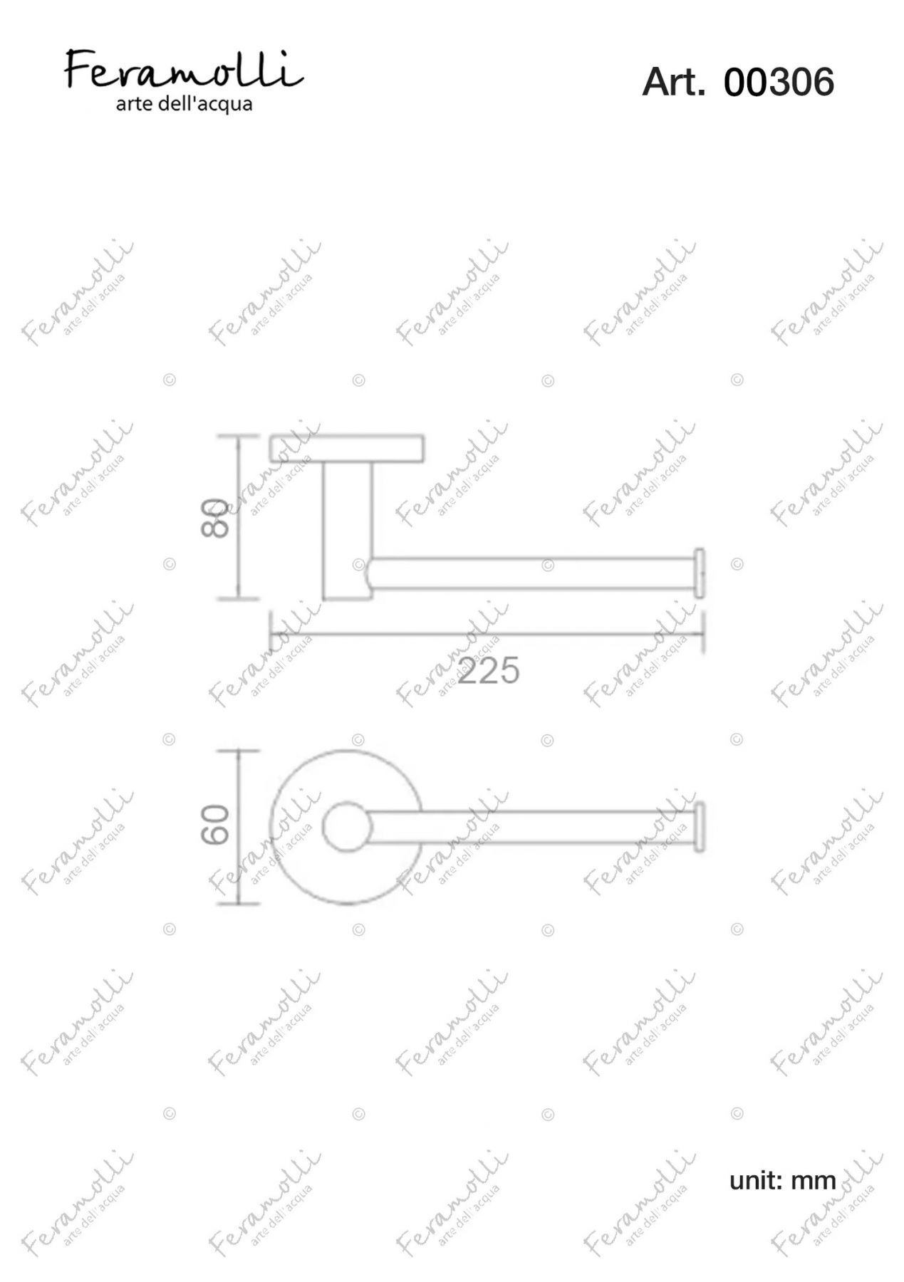 Держатель для полотенец Feramolli CL306, хром схема 2