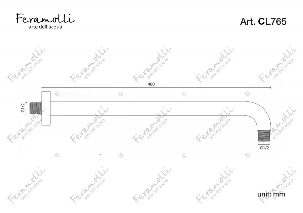 Настенный кронштейн Feramolli CL765, хром схема 2