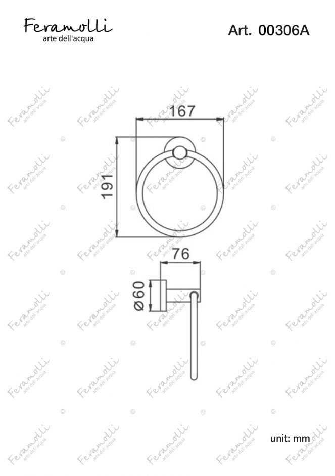 Держатель для полотенец Feramolli GL306A, золото