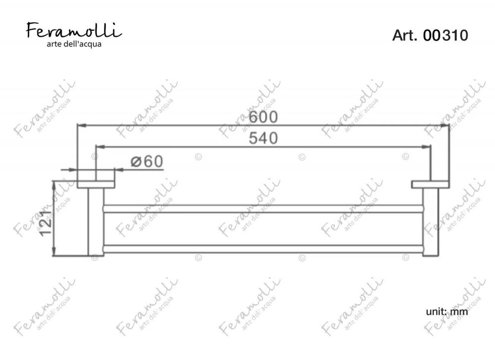 Держатель для полотенец Feramolli BL310, черный схема 2