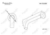 Настенный поворотный излив Feramolli GL026, золото схема 2