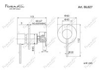 Смеситель однорычажный скрытого монтажа Feramolli BL627, черный схема 2