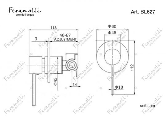 Смеситель однорычажный скрытого монтажа Feramolli BL627, черный ФОТО