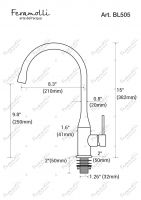 Смеситель для кухни Feramolli BL505, черный схема 2