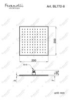 Верхний душ Feramolli BL772-8 (200мм.), черный схема 2