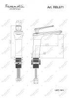 Смеситель для раковины Feramolli RBL671, черный/розовое золото схема 2