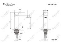 Смеситель для раковины Feramolli GL640 в золотом цвете схема 2