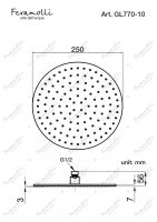 Верхний душ Feramolli GL770-10 (250мм.), золото схема 2