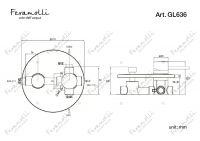 Смеситель однорычажный скрытого монтажа ванна/душ Feramolli GL636, золото схема 2