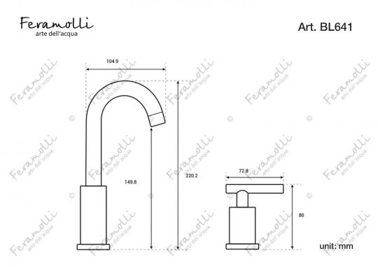 Смеситель для раковины Feramolli BL641, черный ФОТО