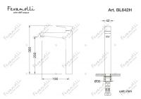 Смеситель для отдельностоящей раковины Feramolli BL642H, черный схема 2