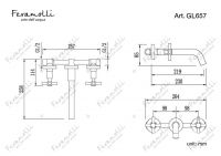 Смеситель для раковины встраиваемый Feramolli GL657, золото схема 2