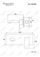 Смеситель для раковины встраиваемый Feramolli BL634, черный схема 2