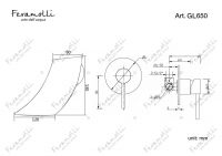 Смеситель для раковины встраиваемый Feramolli GL650, золото схема 2