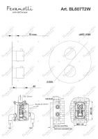Термостатический смеситель скрытого монтажа на 2 потока Feramolli BL607T2W, черный схема 2