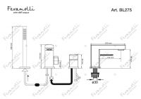 Смеситель на борт ванны Feramolli BL275, черный схема 2