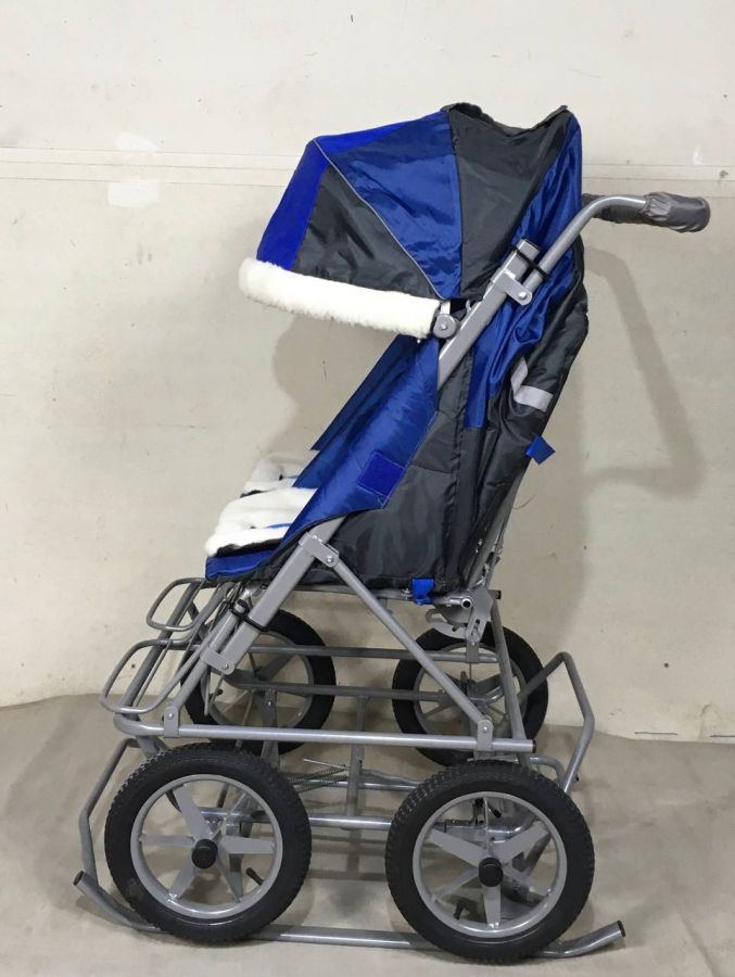 Санки-коляска для двойни (самолет+пожарная машина)