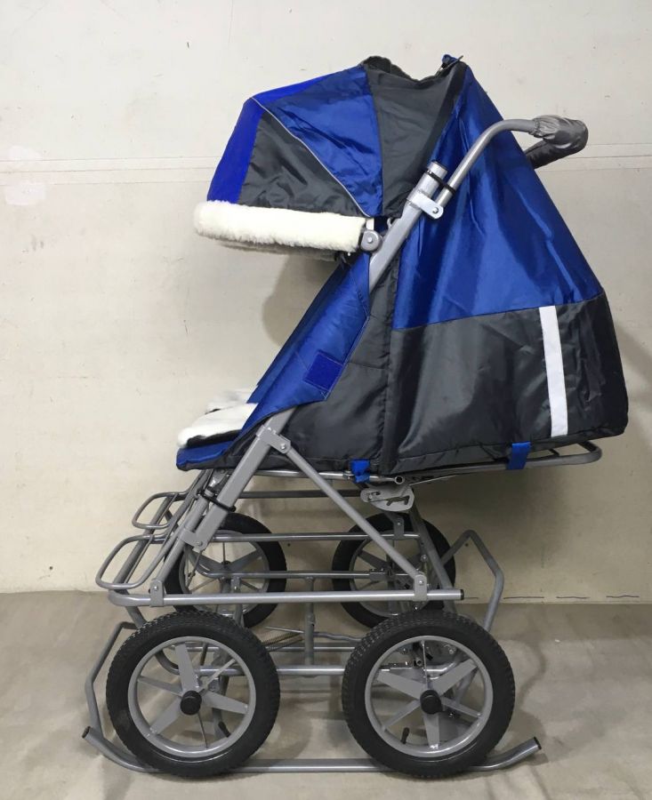 Санки-коляска для двойни (самолет+пожарная машина)