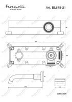 Смеситель для раковины встраиваемый Feramolli BL678-21 (210мм.), черный схема 2
