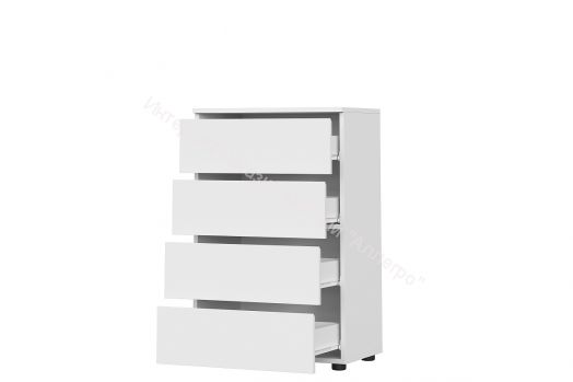 Комод 4 ящика Токио Белый текстурный