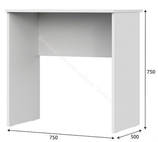 Стол без ящиков Токио Белый текстурный