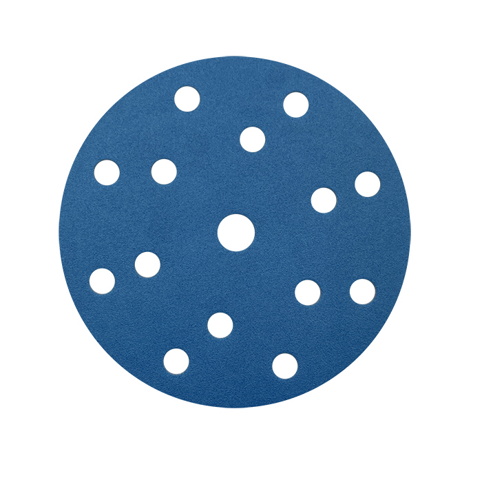 Deerfos SA331 Абразивный круг, липучка, 150мм., Р800, синий, 15 отверстий, в упаковке 100шт.