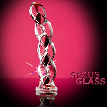 Стеклянный витой фаллоимитатор Sexus Glass