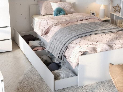 Кровать выкатная для одинарной Кровати Токио Белый текстурный