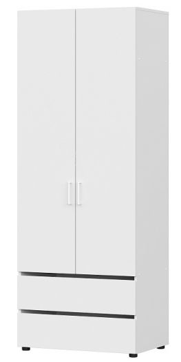 Шкаф двухстворчатый с двумя ящиками Токио Белый текстурный