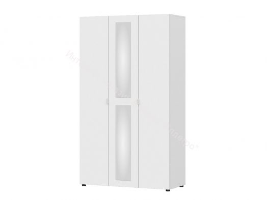 Шкаф трехстворчатый Токио с зеркалом Белый текстурный